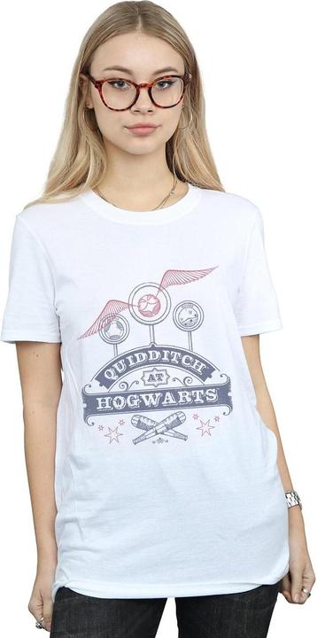 Actual product image Womens/Ladies Quidditch At Hogwarts Cotton Boyfriend T-Shirt (M)