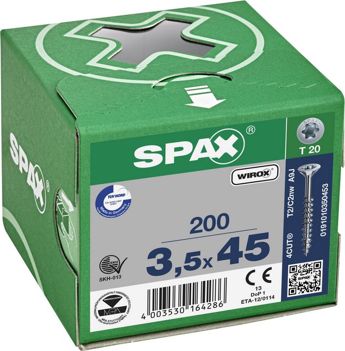 Immagine prodotto Spax Viti universali 3,5 x 45 mm, 200 pezzi (200 Viti per pezzo)