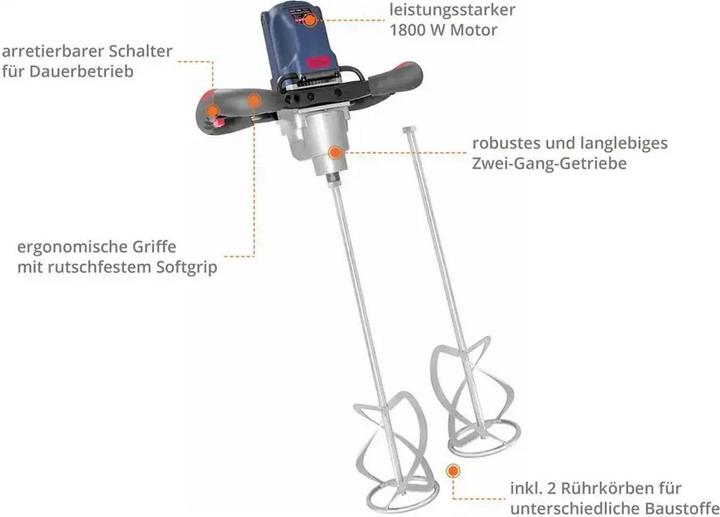 Image du produit Güde Agitateur GRW 1800 avec 2 agitateurs 1800 Watt