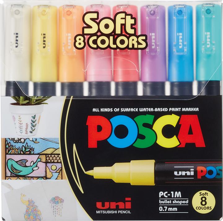Produktbild Posca Marker PC-1M Rundspitze (Mehrfarbig, 0.70 mm, 8 x)