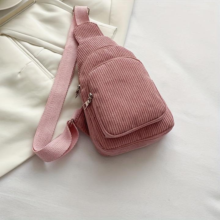 Produktbild Only-Bags.Store Schicke schwarze Cord-Crossbody-Tasche - lässige Gürteltasche mit Reissverschluss, perfekt für