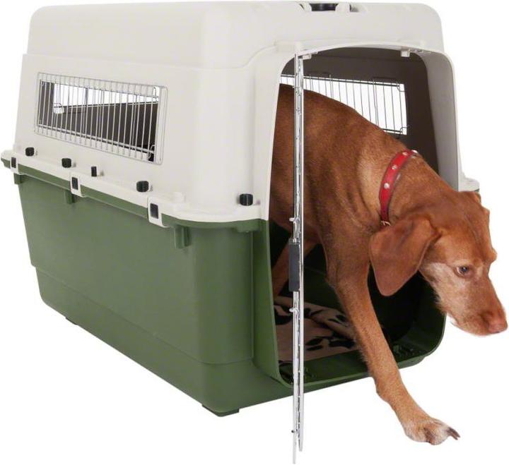 Produktbild zooplus Transportbox Feria Grösse 5 (M) + Vetbed® Isobed SL Hundedecke Paw (L 100 x B 75) (Hund)