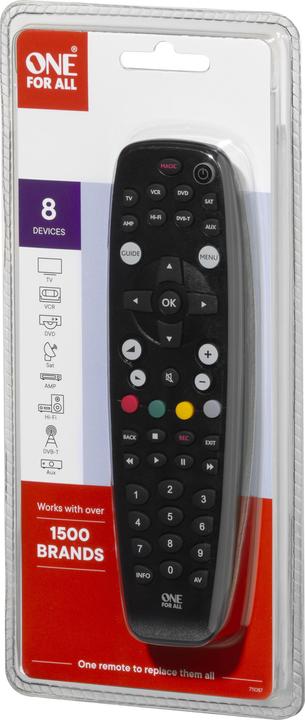 Produktbild One for All 8 Universal Fernbedienung (Universal Fernbedienung, Infrarot)