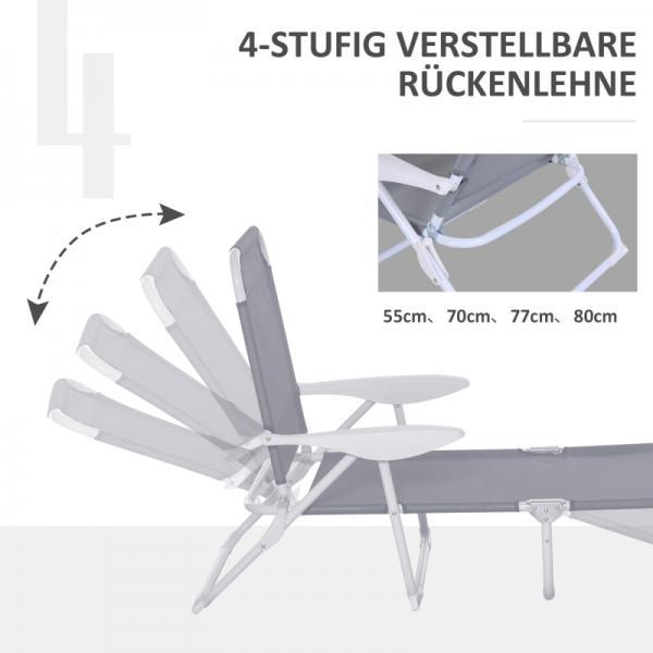 Immagine prodotto Outsunny Lettino prendisole con schienale regolabile (160 cm)