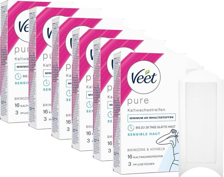 Veet 6er-Pack Kaltwachsstreifen (8 ml, 6 x)