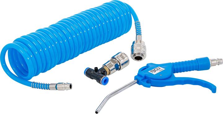 Produktbild BGS Druckluft-Ausblaspistole | mit Druckluft-Spiralschlauch und T-Verbinder
