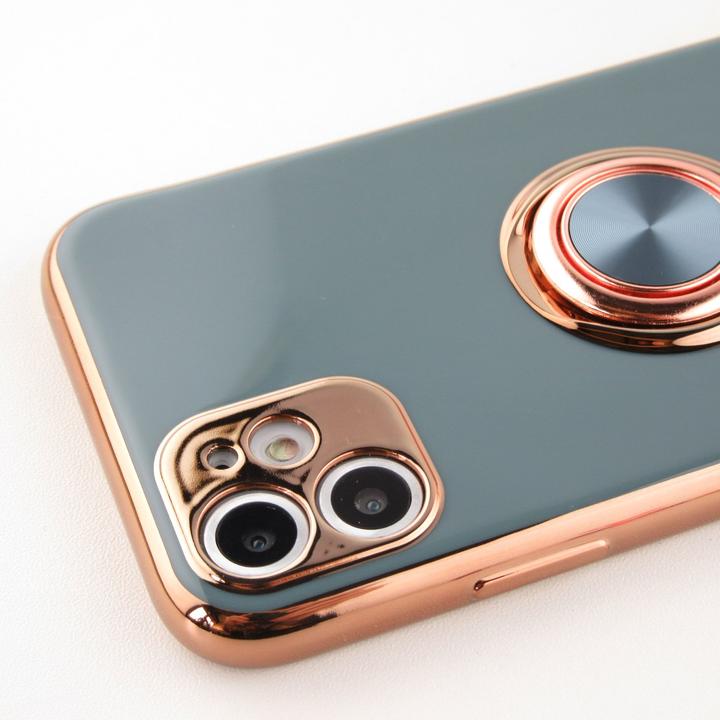 Produktbild PhoneLook Hülle Gummi Bronze mit Ring grau grün (Apple iPhone X, Apple iPhone XS)