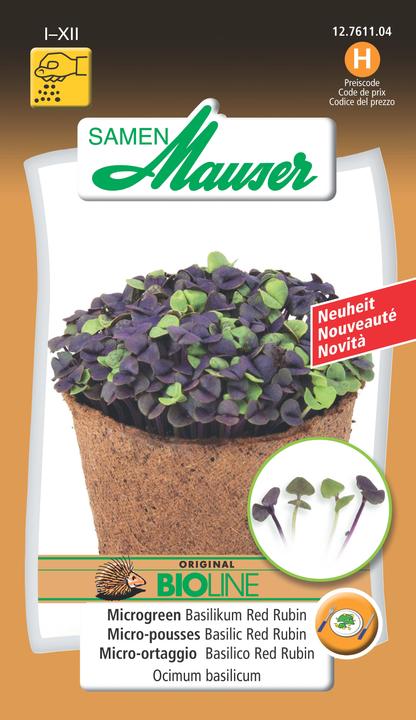 Actual product image Samen Mauser Microgreen Basil Red Ruby (Herb seeds)