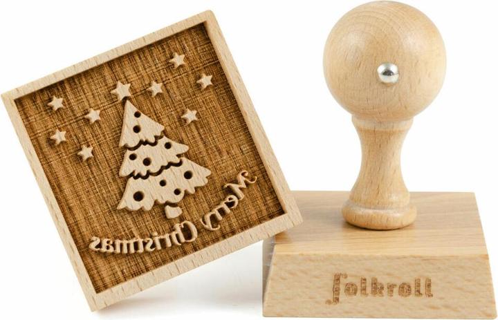 Immagine prodotto Folkroll Timbro in pasta con motivo 3D 'Merry Christmas' (Buon Natale)