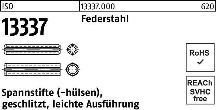 Produktbild Spannstifthülse ISO 13337 geschlitzt 3 x 24 Federstahl leichte Ausf.