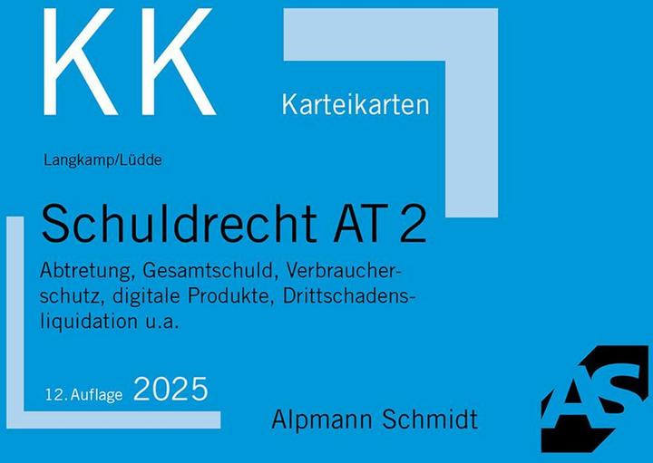 Immagine prodotto Karteikarten Schuldrecht AT 2 (Tedesco, Tobias Langkamp, Jan Stefan Lüdde, 2024)