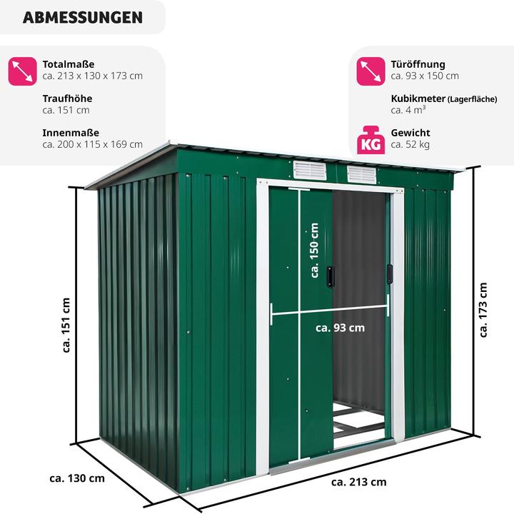 Immagine prodotto tectake Casetta da giardino con tetto inclinato