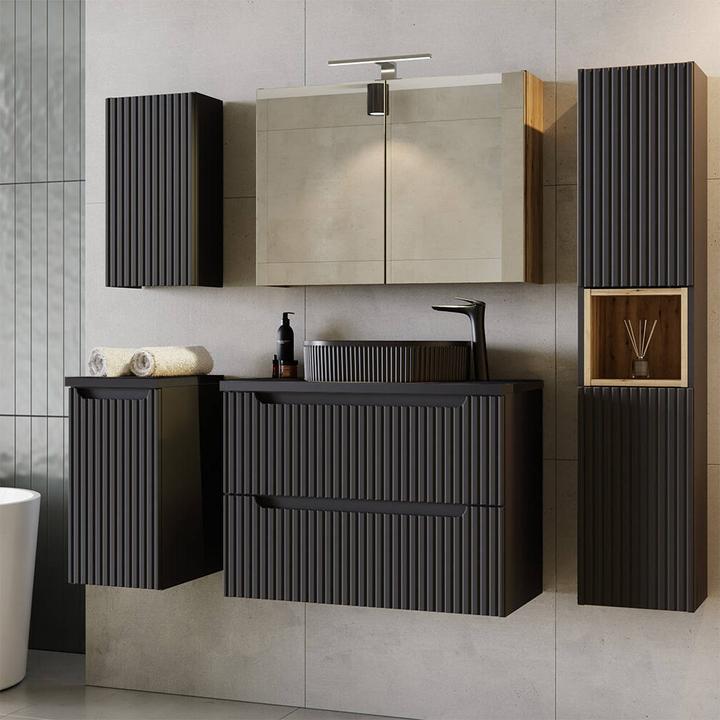 Actual product image En.Casa Vanity unit Skelbolu 80x60x40 cm black