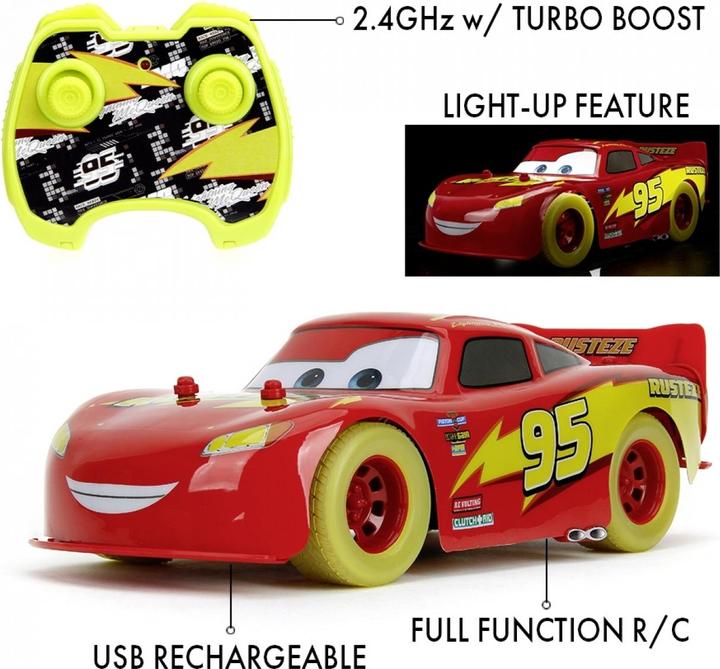 Actual product image Jada RC Lightning McQueen Glow Racers 1:14