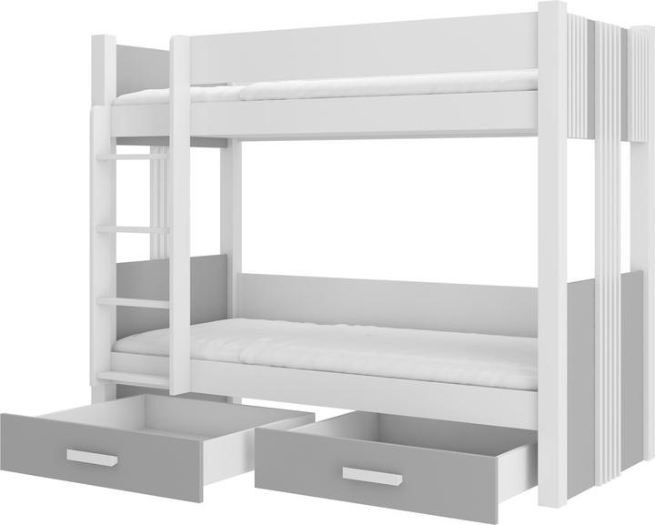 Image du produit ADRK Furniture Lit superposé avec matelas ARTA 200x90 (200cm x 90cm)