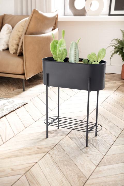 Produktbild FineBuy Pflanzgefäss FB92216 Metall Schwarz (21 cm)