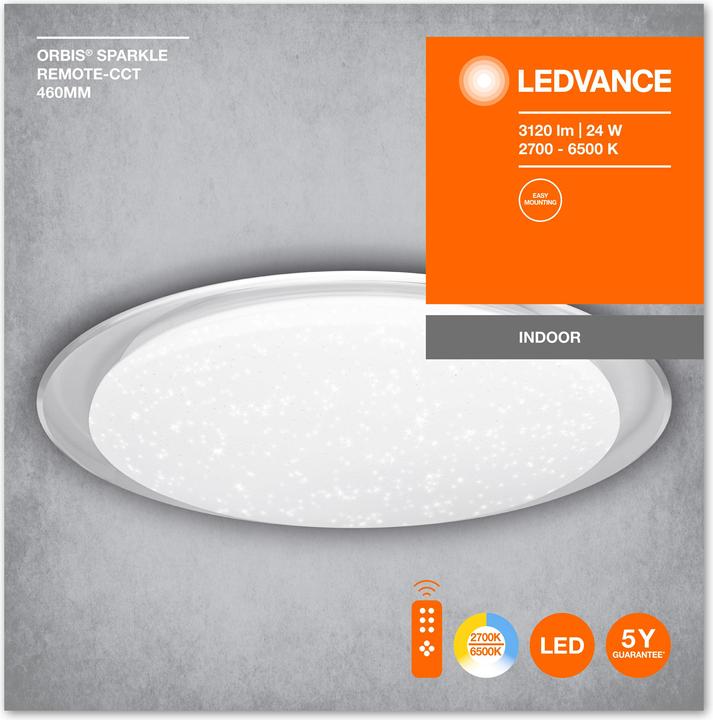 Actual product image Ledvance ORBIS SPARKLE 460MM 24W REMOTE-CCT LEDV (2600 lm)