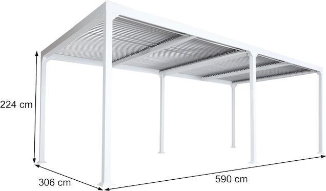 Actual product image Mendler Aluminium pergola HWC-L41, slatted pavilion, sturdy 8cm metal frame 3x6m - anthracite (300 cm, 306 cm)