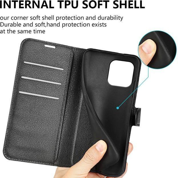 Actual product image MU Classic Litchi Leather Bookcover Series (Apple iPhone 15)