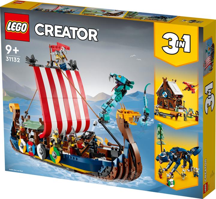 Actual product image LEGO Viking ship with Midgard serpent (31132, LEGO Creator 3-in-1)