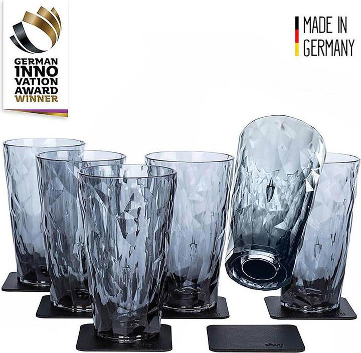 Produktbild Silwy Magnet-Kunststoffgläser Longdrink Grau