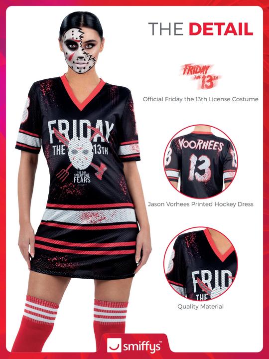 Produktbild Smiffys Freitag der 13. Jason Hockey Kleid für Frauen (S)