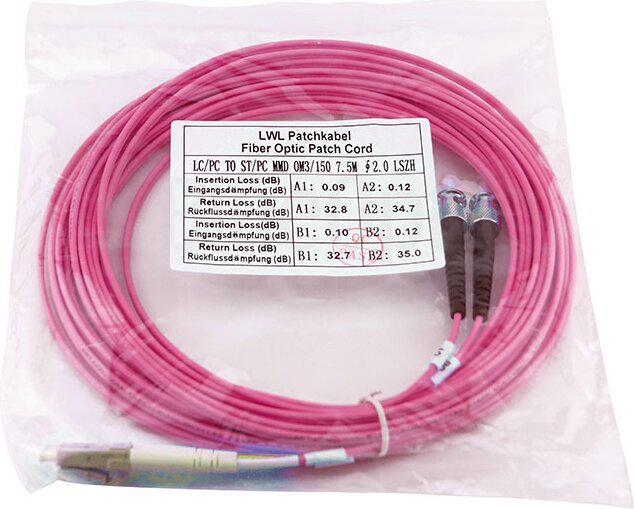Immagine prodotto BlueOptics Cavo patch in fibra ottica duplex LC-ST OM4 2 metri (CAT7, 2 m)