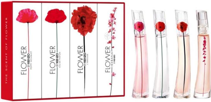 Kenzo Mini Set Ep 4 x 4 ml (Flower + Flower Poppy Bouquet + Flower L'Absolue + Flower Ikebana) (Eau de Parfum, 4 ml)