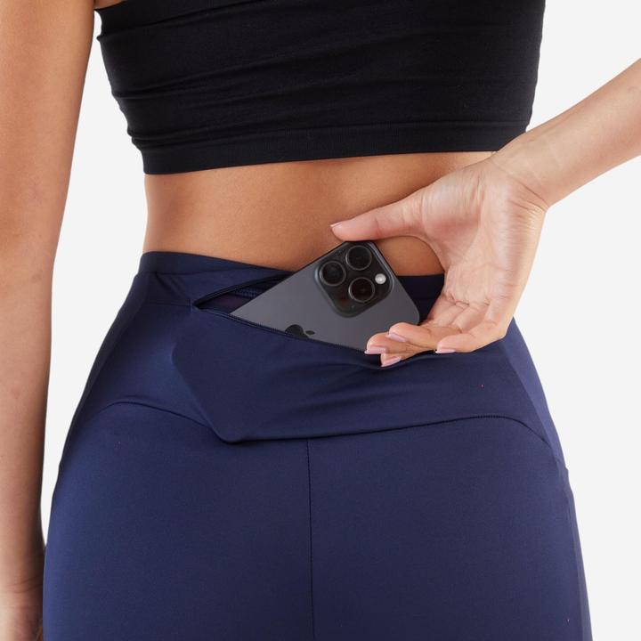 Produktbild Kiprun Lauftights 3/4 Damen atmungsaktiv - Run 500 Comfort marineblau (W33/L31)