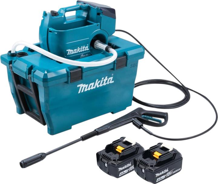 Actual product image Makita DHW 080 M2K Akku Hochdruckreiniger 36 V ( 2x 18 V ) 80 bar 380 l/h Brushless + 2x Akku 4,0 (Rechargeable battery operated)