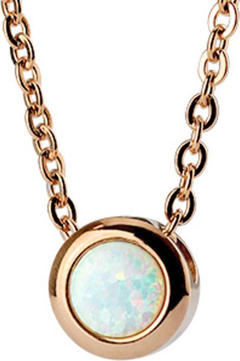 Immagine prodotto Star Piercing Collana in oro rosa con ciondolo opale bianco (senza ottone, Acciaio chirurgico 316L)
