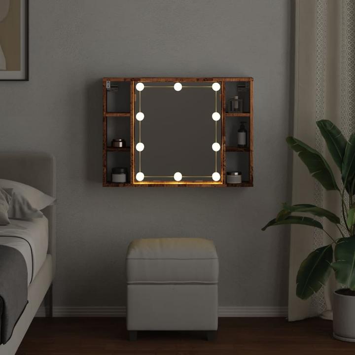 Produktbild VidaXL Spiegelschrank mit LED-Leuchten -Optik (76 x 15 x 55 cm)