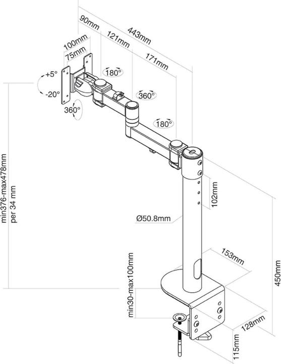 Immagine prodotto Neomounts FPMA-D960BLACKPLUS (Tavolo, 49")