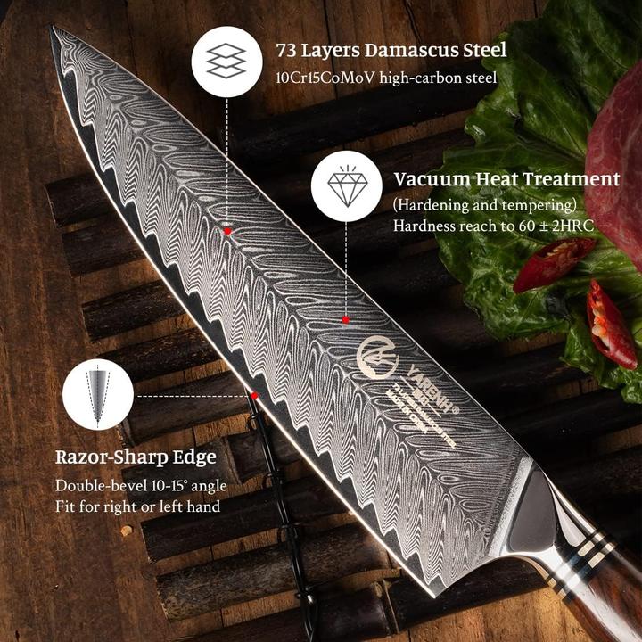 Produktbild Yarenh Chefmesser mit Holzscheide (20.50 cm)