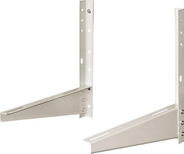 Image du produit kaiserkraft Support mural pour climatiseurs split, unité extérieure, 2 montants, blanc.