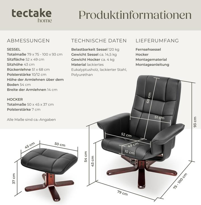 Produktbild tectake TV Fernsehsessel