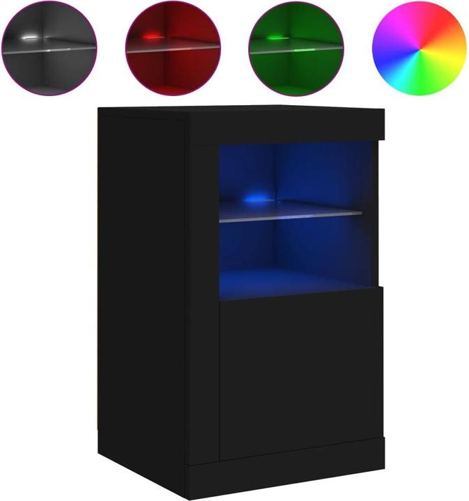 Produktbild VidaXL Beistellschrank mit LED-Leuchten Schwarz (41 x 37 x 67 cm)