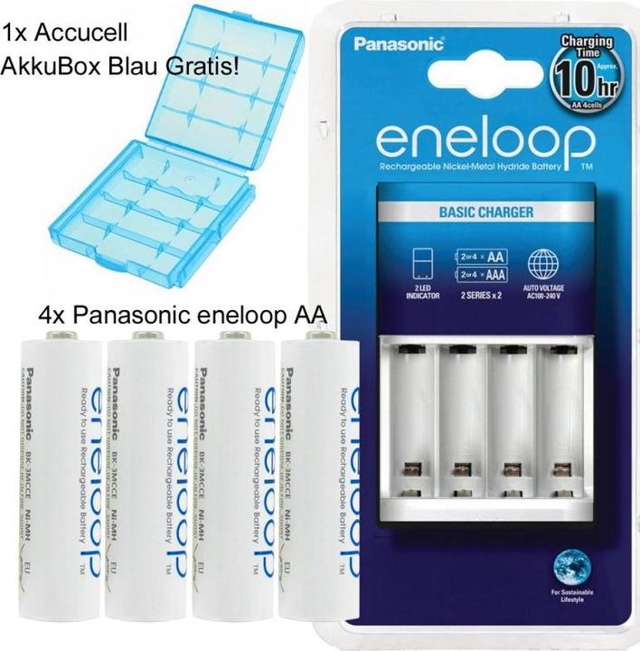 Immagine prodotto Panasonic Eneloop Ladegerät BQ-CC51H und 4 Stück eneloop AA Akkus (4 pz., Batteria + Caricabatterie)
