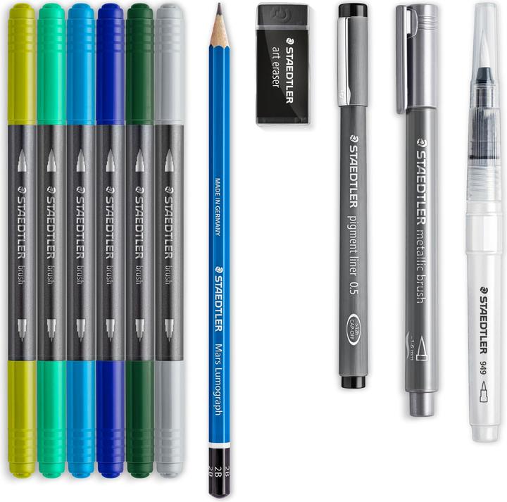 Produktbild Staedtler Design Journey Handlettering & Aquarell Set (Multicolor, 11 x)