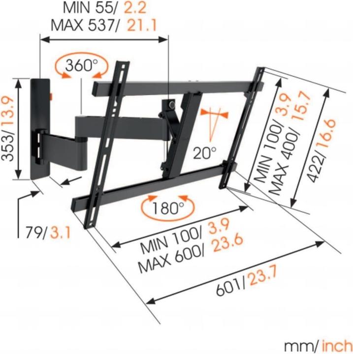 Produktbild Vogels Wall 3345 (Wand, 65", 30 kg)