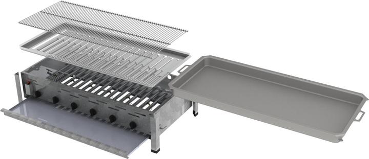Produktbild ChattenGlut Gasbräter 6-flammig mit Rost und Pfanne (27 kW)