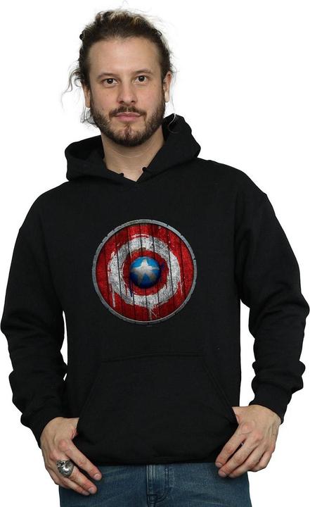 Actual product image Mens Captain America Wooden Shield Hoodie (XXL)