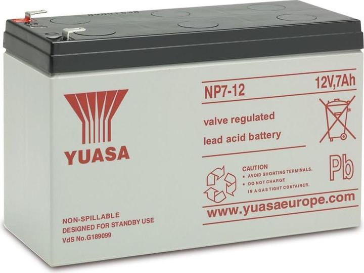 Produktbild Yuasa Blei-Akkumulator NP7-12, 12 V-/7 Ah (12 V, 7 Ah)