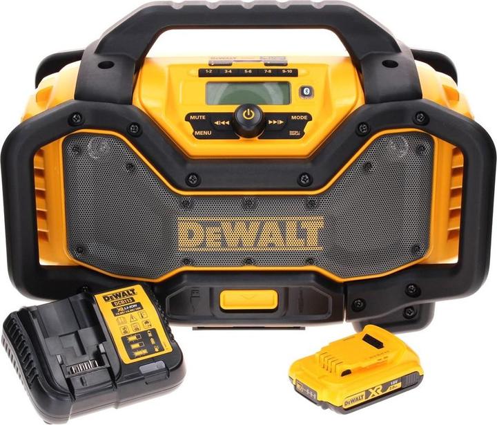Image du produit DeWalt DCR 027 D1 Radio sans fil DAB+ 10,8-18,0 V + 1x batterie 2,0 Ah + chargeur (DAB+ DAB, FM, Bluetooth)