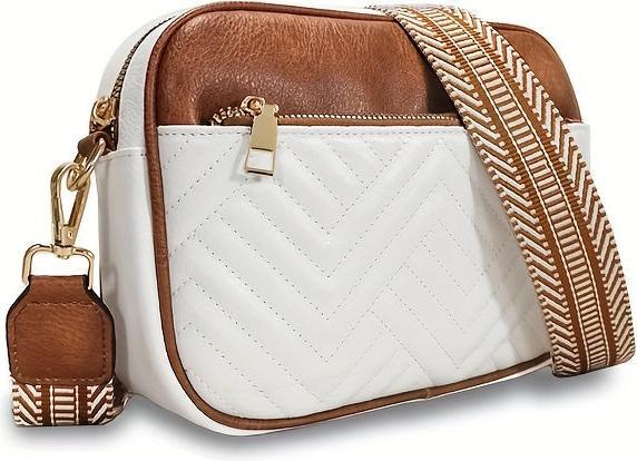 Image du produit Only-Bags.Store Simple Colorblock Mini Square Zipper sac à bandoulière, détail matelassé sac à bandoulière avec