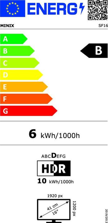 Energie-Label Minix SF16 (1920 x 1200 Pixel, 16")