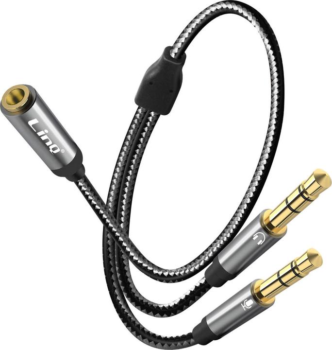Immagine prodotto LinQ Connettore jack da 3,5 mm femmina a 2x connettore jack da 3,5 mm maschio (Jack da 3.5mm, Jack da 3.5mm)