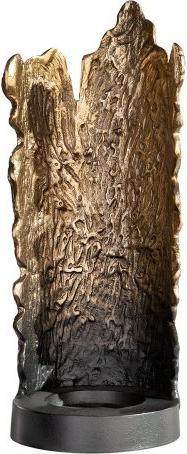 Schubiger Alu Leuchter "Vulcan" antik braun, mit Farbverlauf in goldfigur