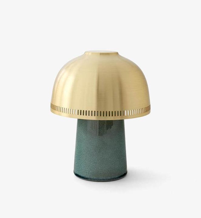 &Tradition Raku SH8 Portable Table Lamp Blue Green/Brass (100 lm, E14)