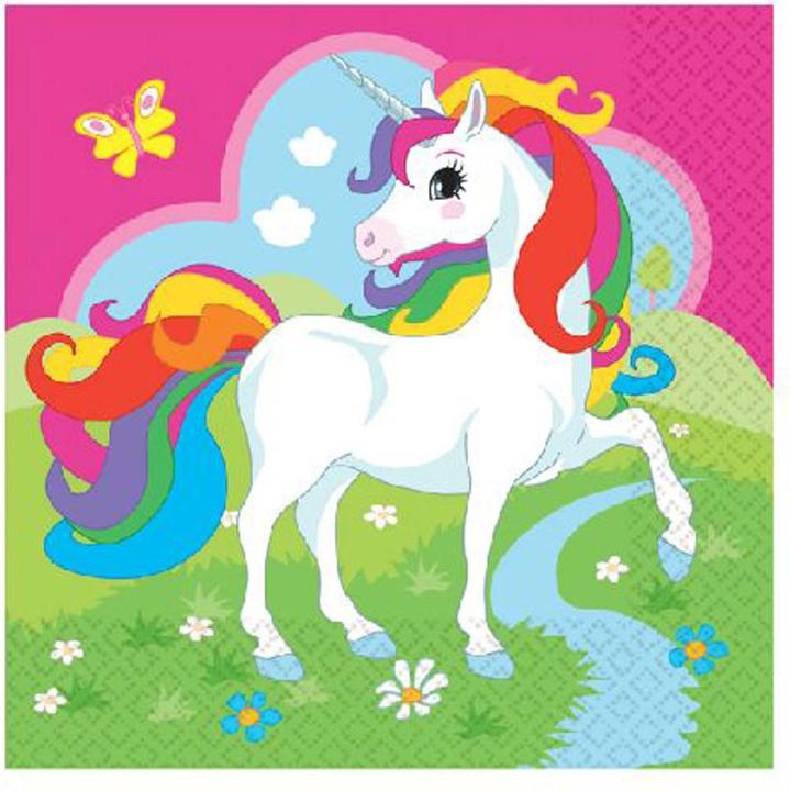 Actual product image Amscan 20 Servietten Einhorn (20 x, 33 x 33 cm)